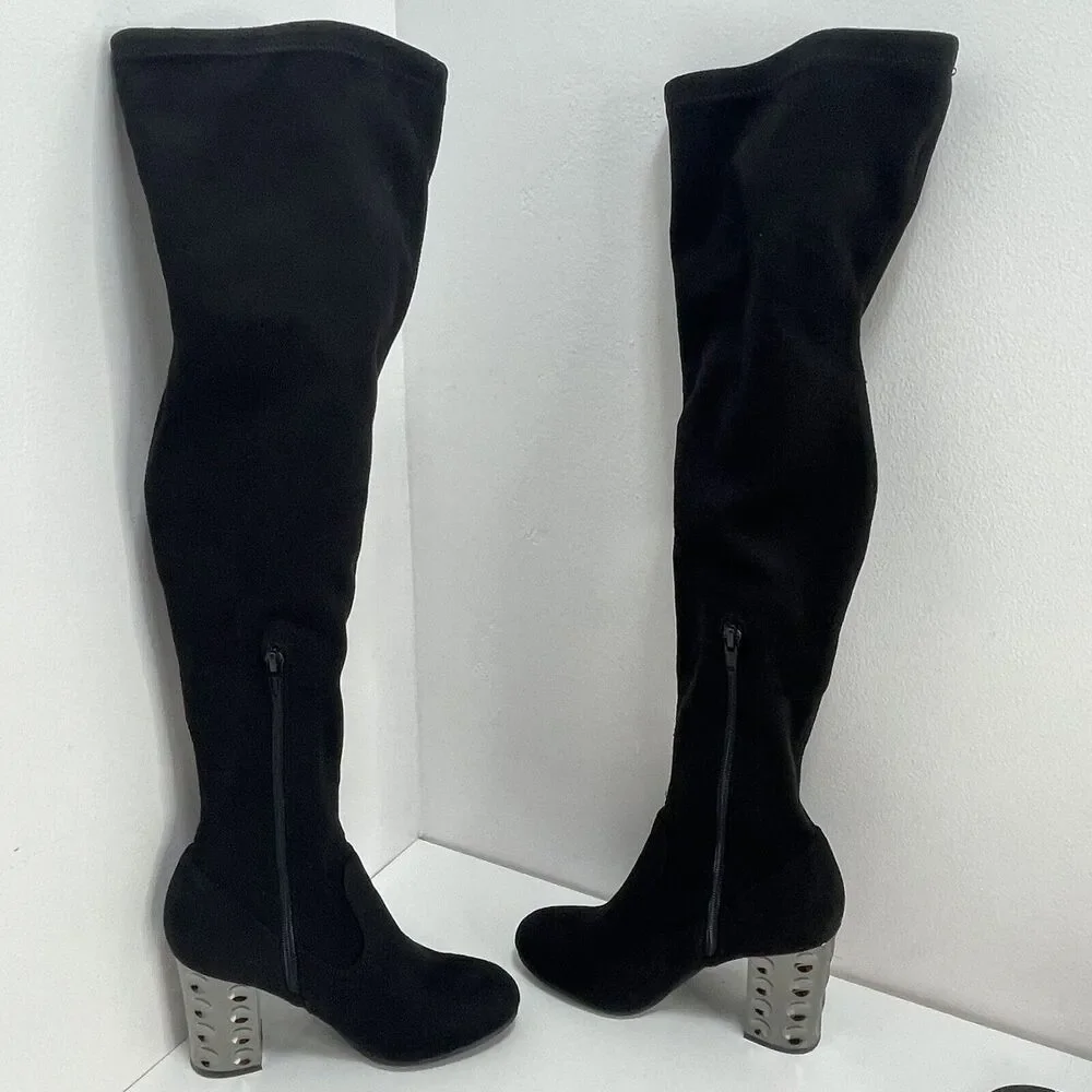 Carlos by Carlos Santana Womens Quantum Thigh High Tall Boots Mirror Heel Sz 7